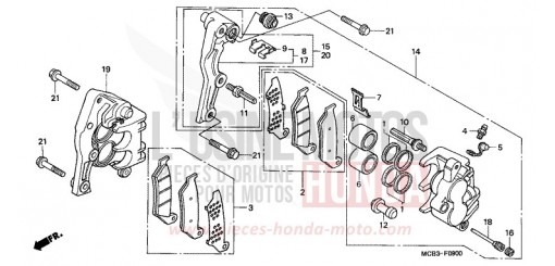 FRONT BRAKE CALIPER XL650VY de 2000